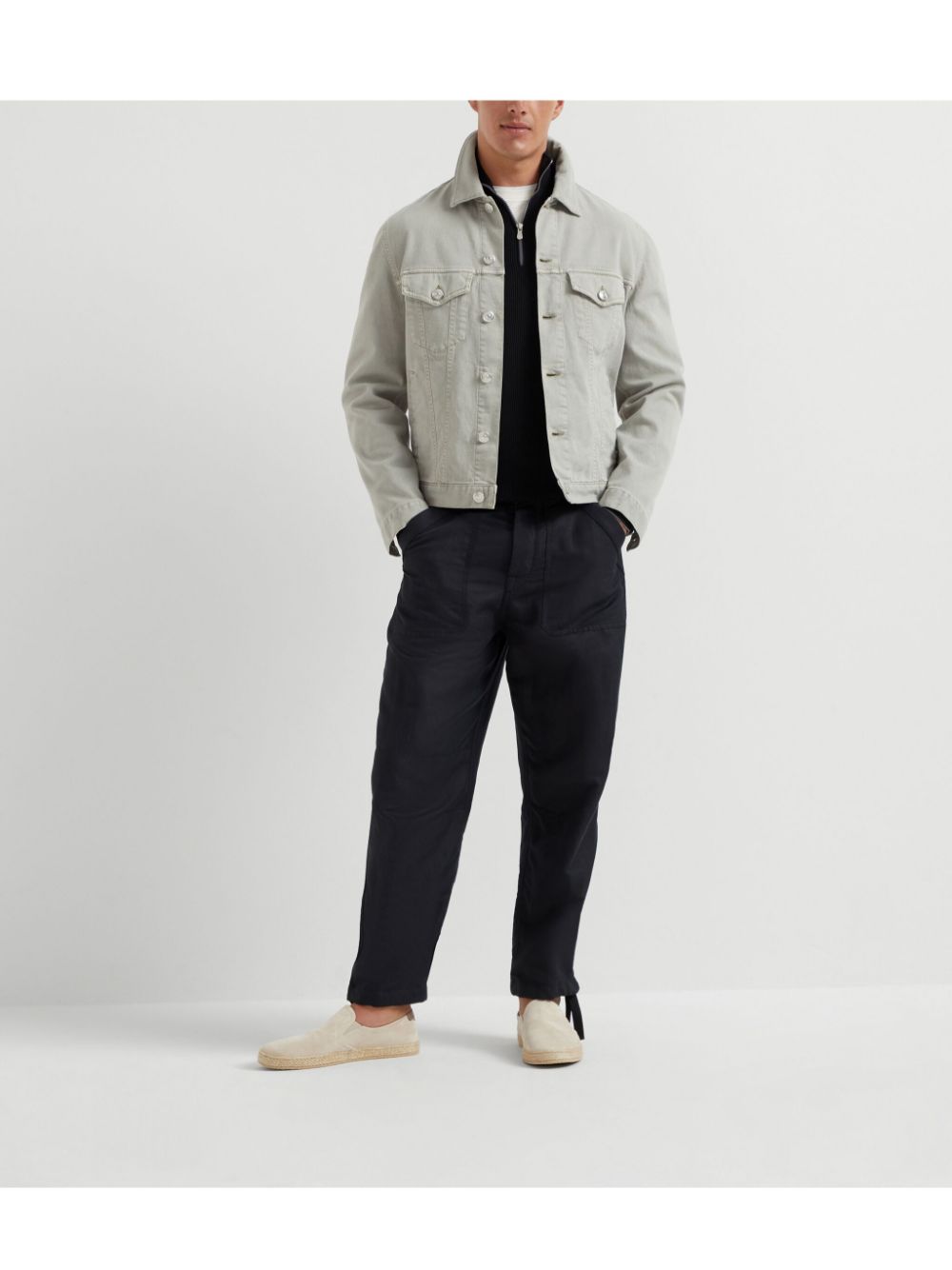 Brunello Cucinelli shirt denim jacket - Neutrals