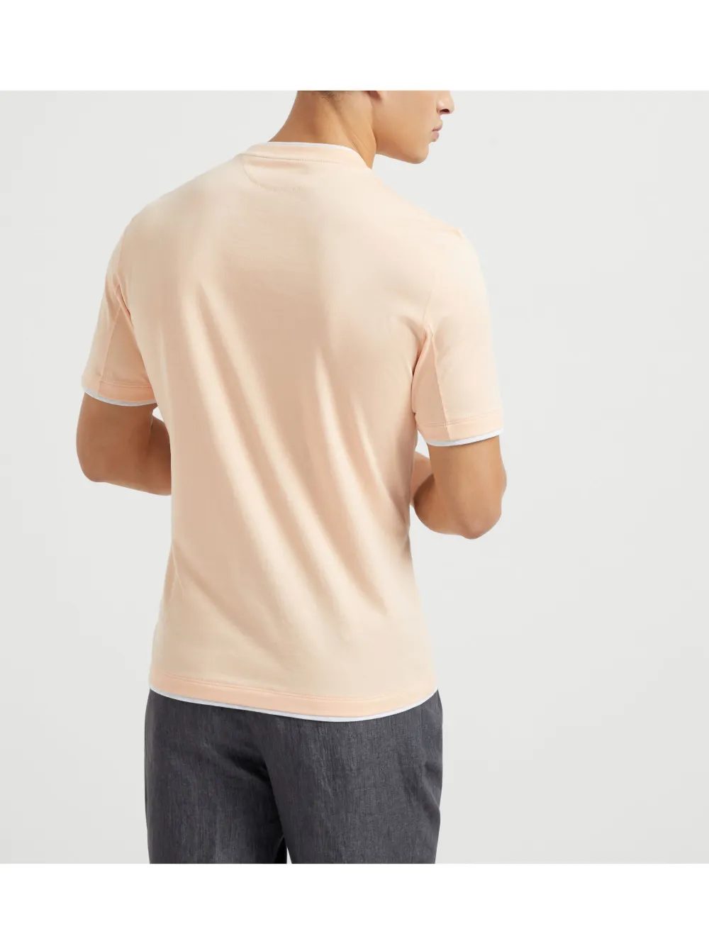 Brunello Cucinelli T-shirt met gelaagd detail Roze