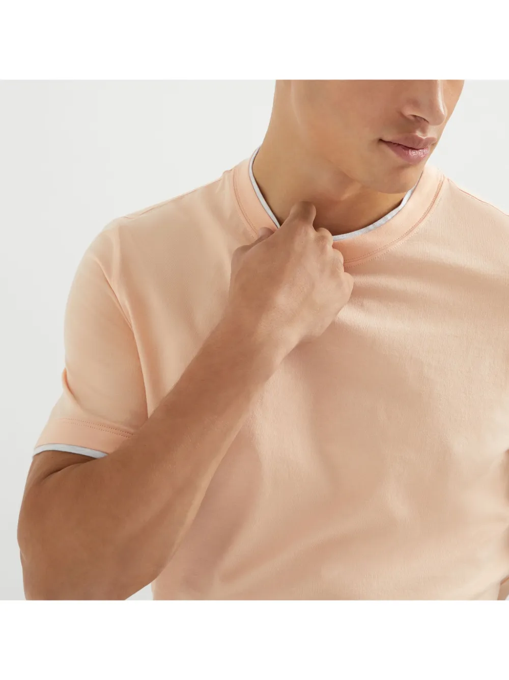 Brunello Cucinelli T-shirt met gelaagd detail Roze