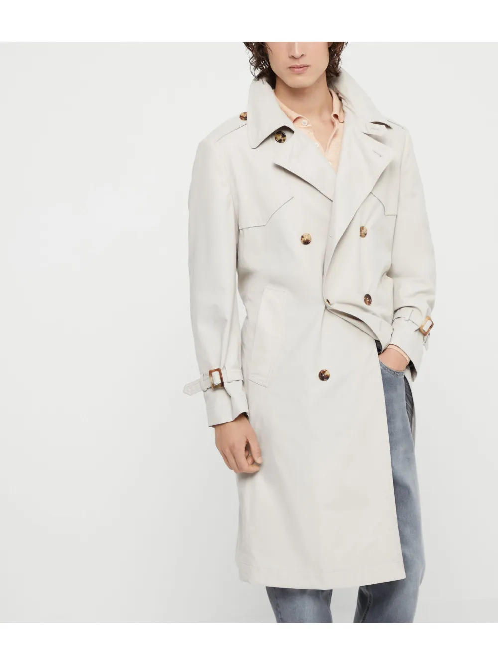 Brunello Cucinelli water-resistant trench coat Men