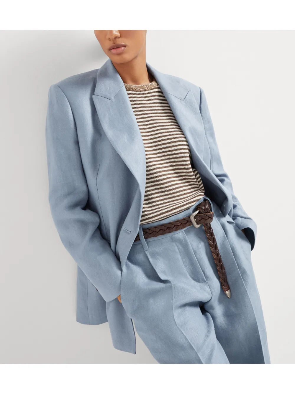 アウターその他 BRUNELLO CUCINELLI Woman Blazer Blue MG5227391 C4227 Brunello Cucinelli Gabardine Blazer | Blue | FARFETCH