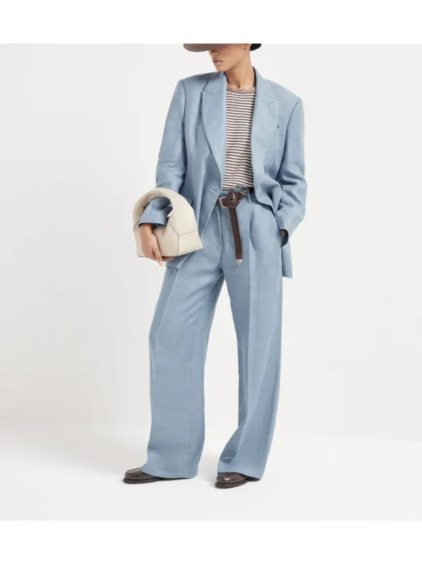 Brunello Cucinelli Gabardine Blazer | Blue | FARFETCH