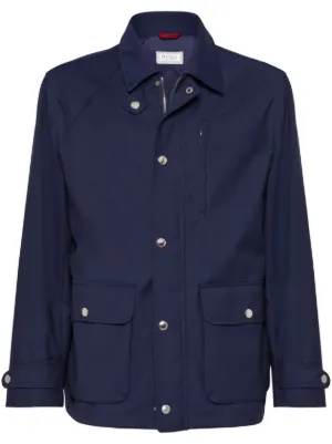 Brunello Cucinelli リネン＆シルク シャツジャケット | ブルー