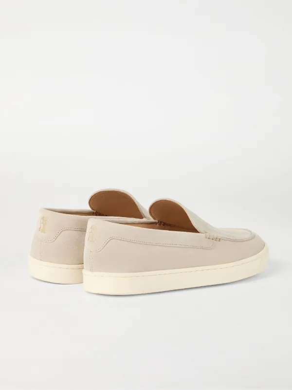 Brunello Cucinelli シェブロン スエードローファー | ニュートラル
