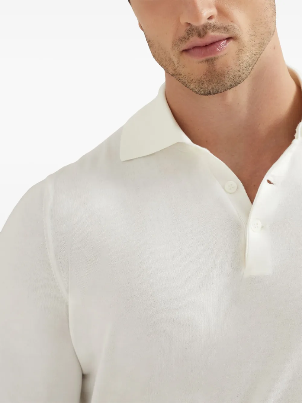 Brunello Cucinelli Katoenen poloshirt Wit