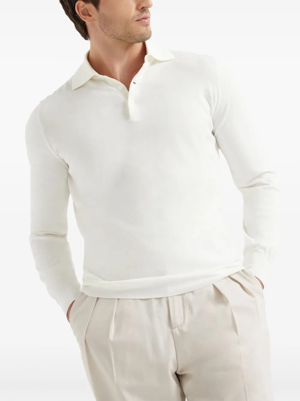 Brunello Cucinelli Katoenen poloshirt Wit