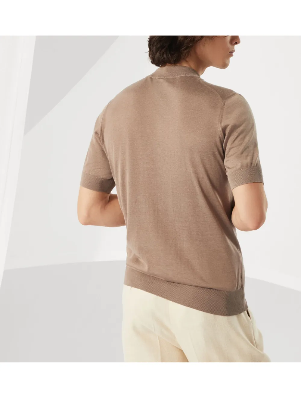 Brunello Cucinelli Gebreid T-shirt Beige