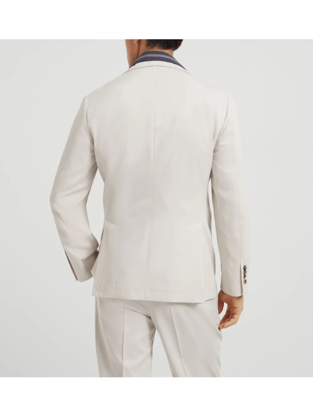 Brunello Cucinelli Blazer met enkele rij knopen Beige