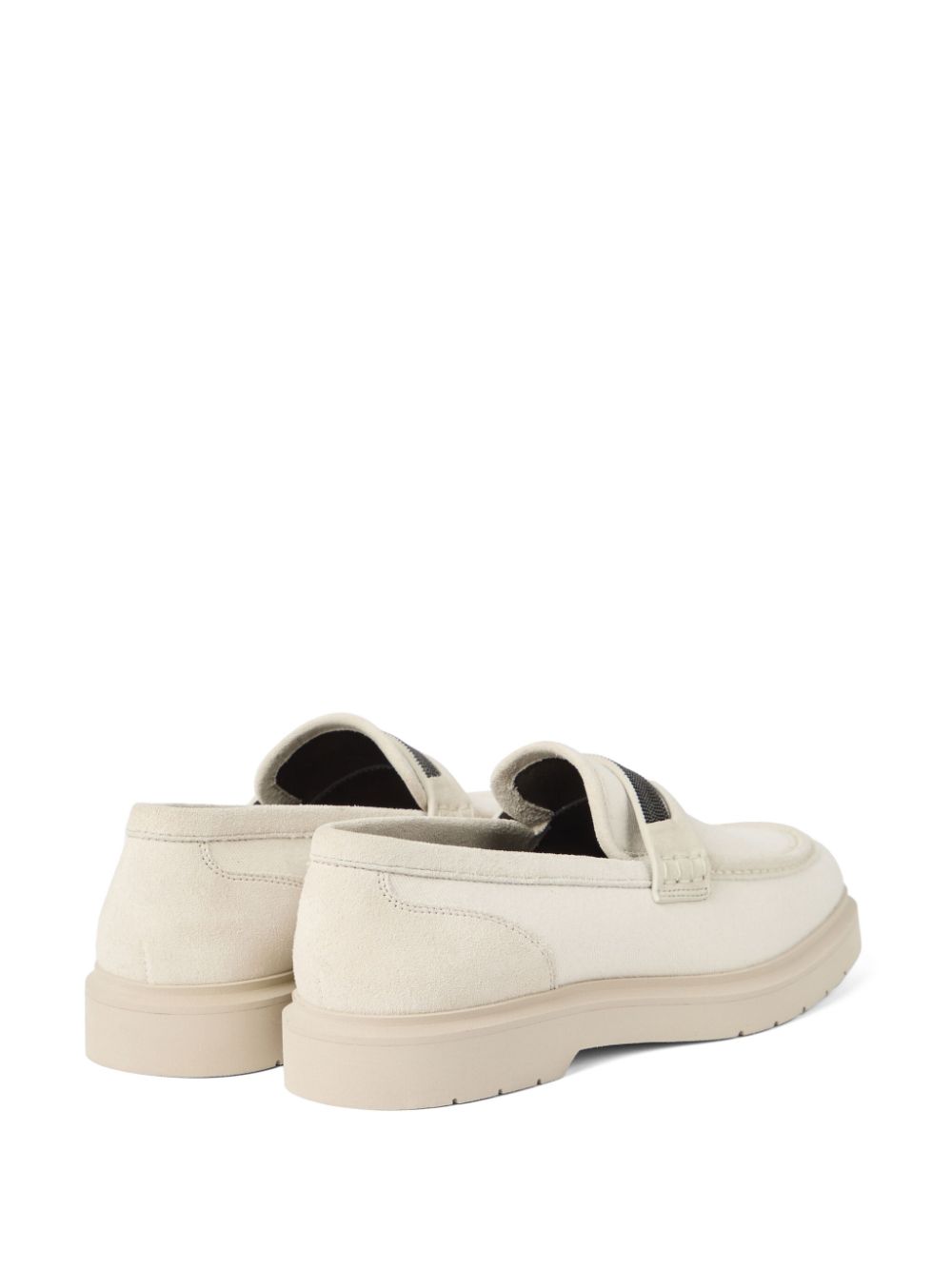 Brunello Cucinelli Leren loafers met Monili-detail Beige