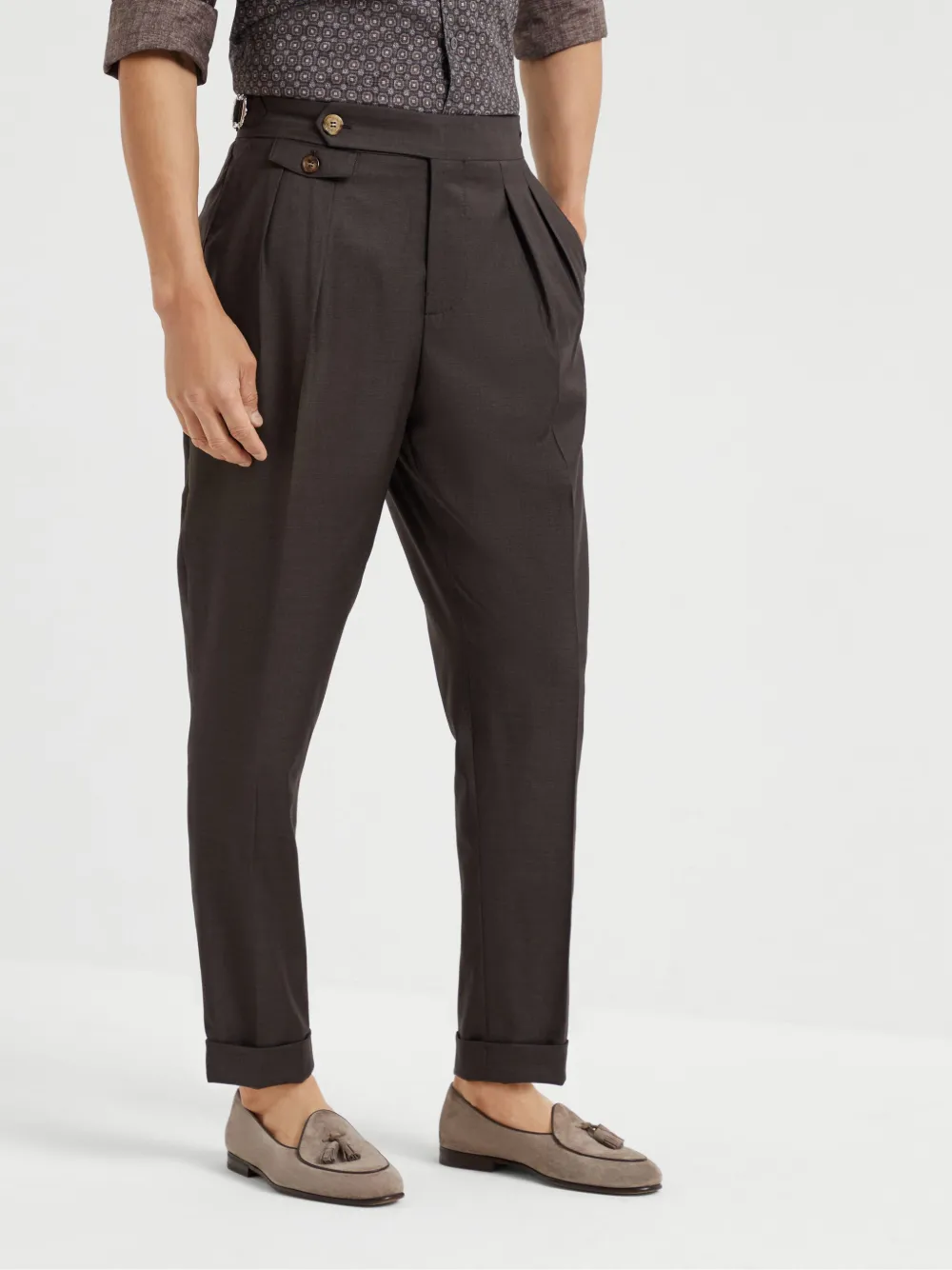 Brunello Cucinelli Wollen broek Bruin