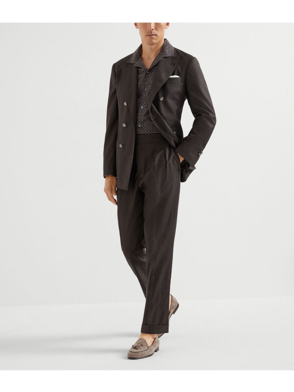 Brunello Cucinelli Wollen broek - Bruin