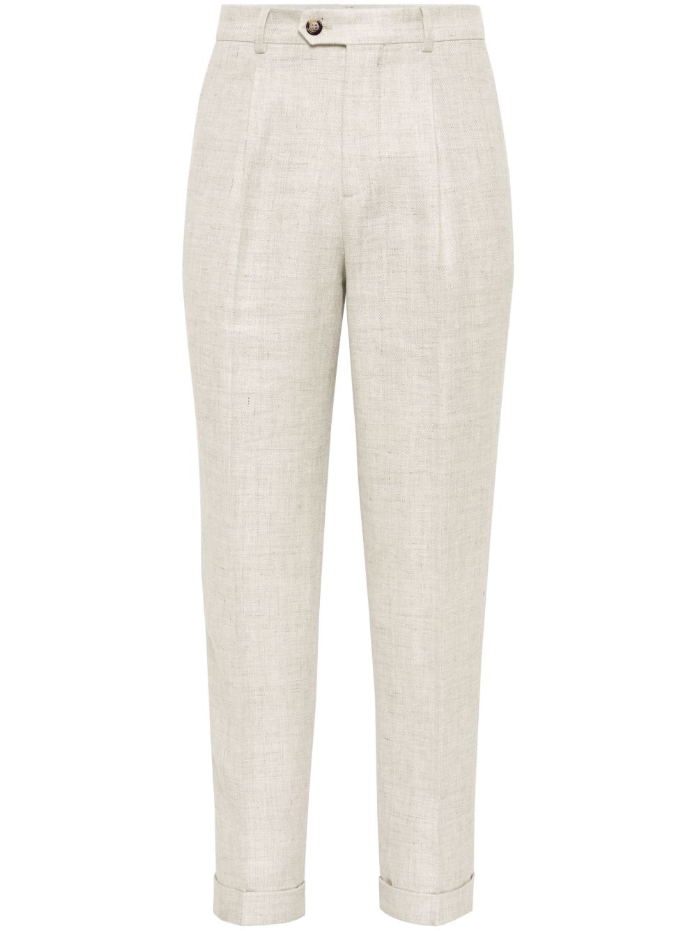 Brunello Cucinelli slub-textured trousers - Neutrals