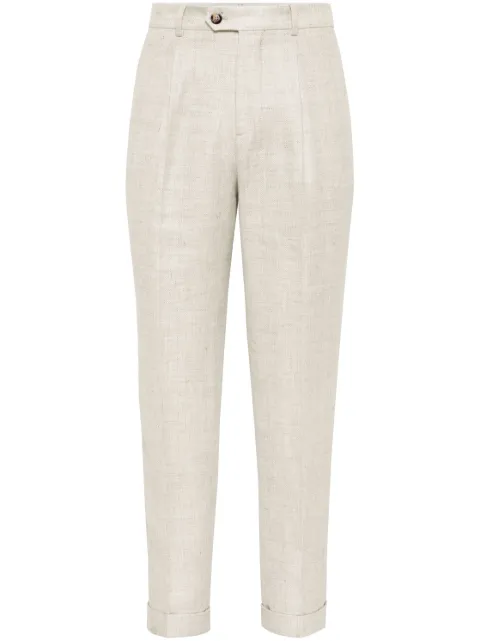 Brunello Cucinelli slub-textured trousers
