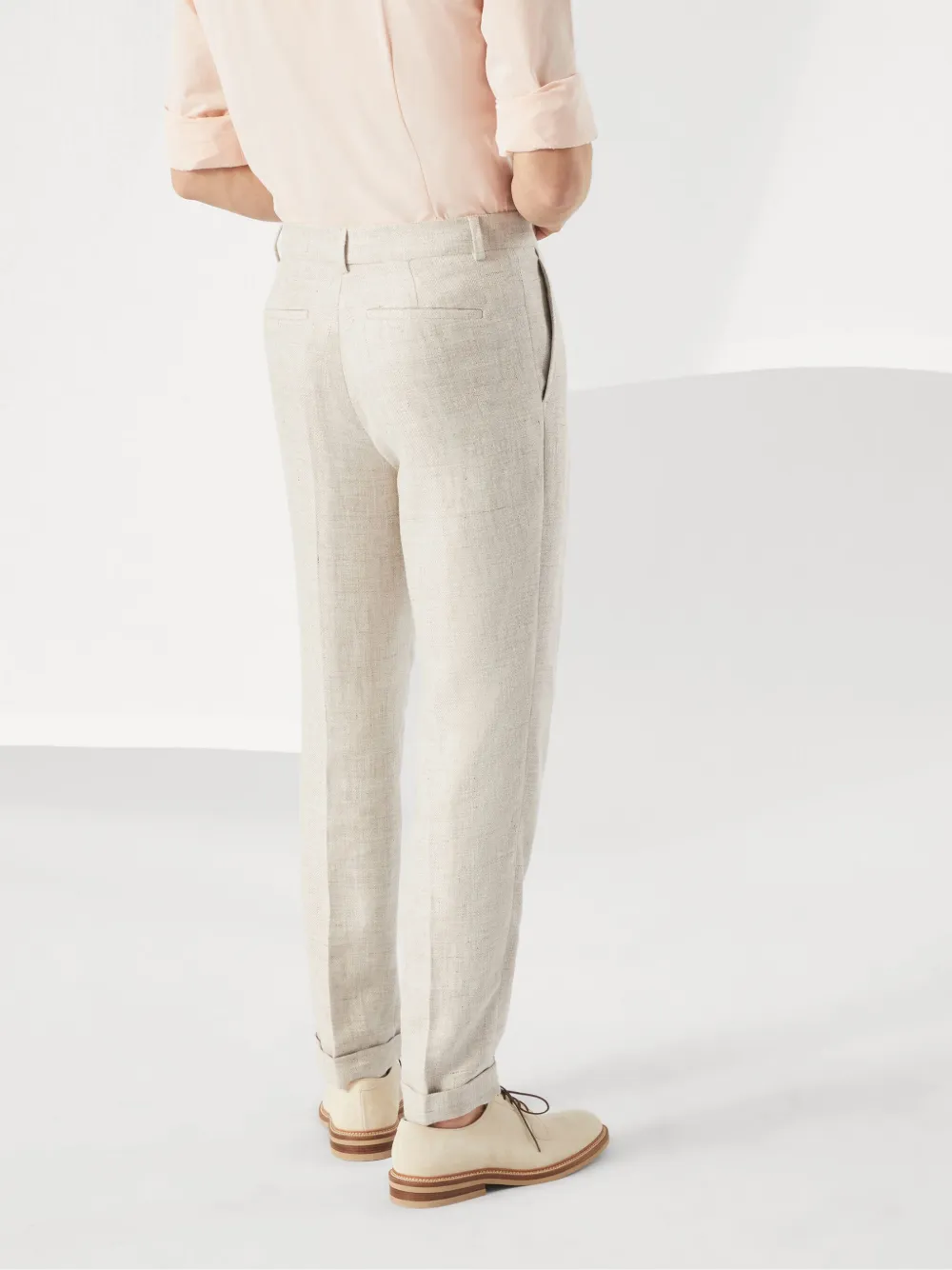 Brunello Cucinelli Broek met slub-textuur Beige