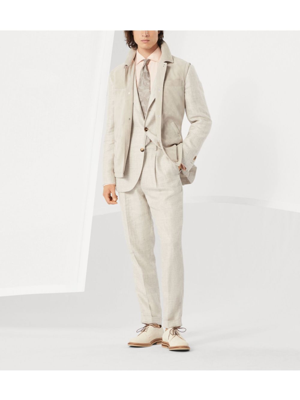 Brunello Cucinelli Broek met slub-textuur - Beige