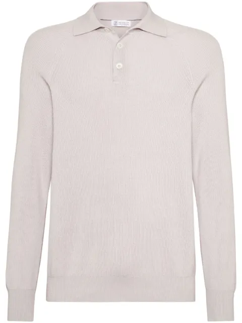 Brunello Cucinelli ribbed-knit polo shirt