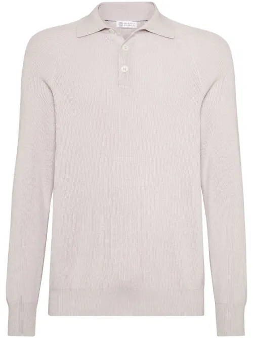 Polo en maille à design nervuré - Brunello Cucinelli - Modalova
