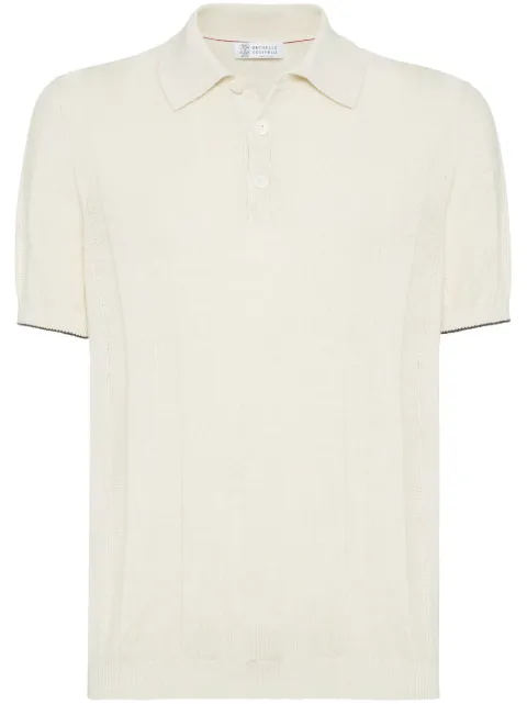 Brunello Cucinelli ribbed-knit polo shirt