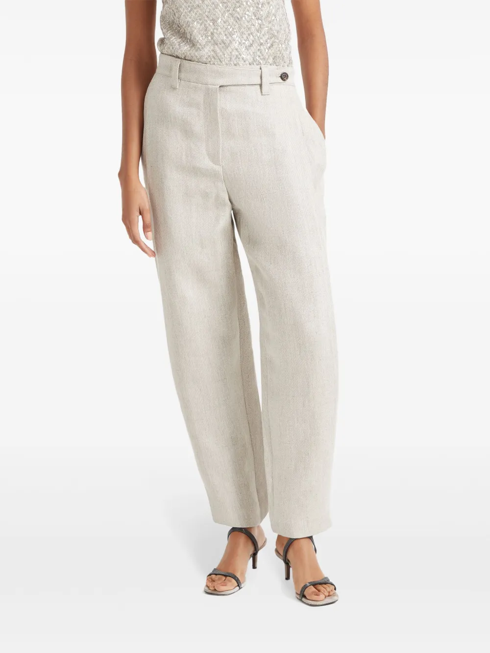 Brunello Cucinelli Linnen broek Beige