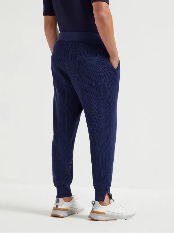 パンツ BRUNELLO CUCINELLI Track trousers in cotton fleece Smooth Brunello Cucinelli Track Trousers In Light Cotton Fleece In