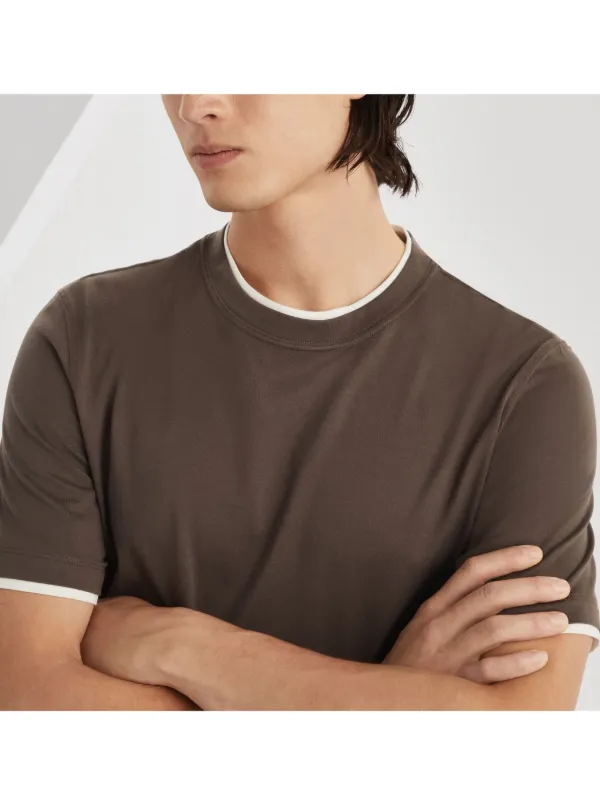 BRUNELLO CUCINELLI ブルネロクチネリ レイヤード ティーシャツ Brunello Cucinelli レイヤード Tシャツ | グレー | FARFETCH JP