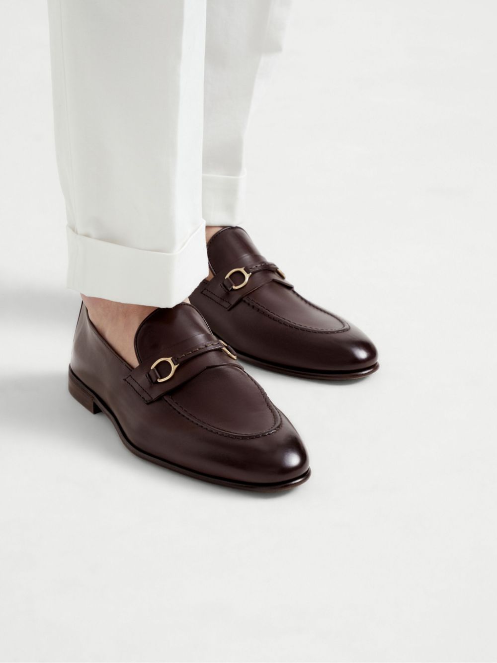 Brunello Cucinelli Leren loafers Bruin