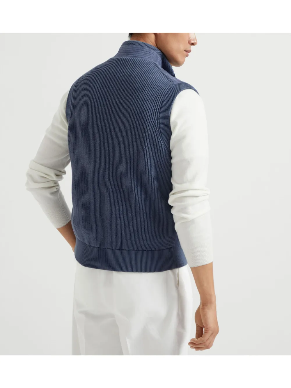 Brunello Cucinelli Suède gilet Blauw