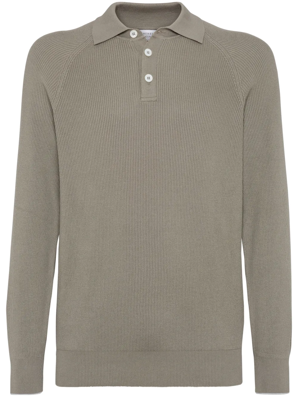 Brunello Cucinelli playera tipo polo tejida de canalé | neutro | Image 1