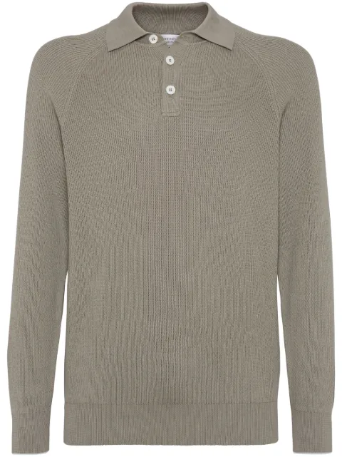 Brunello Cucinelli ribbed-knit polo shirt