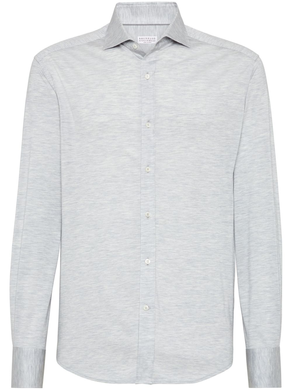 Brunello Cucinelli silk-cotton jersey shirt - Grey