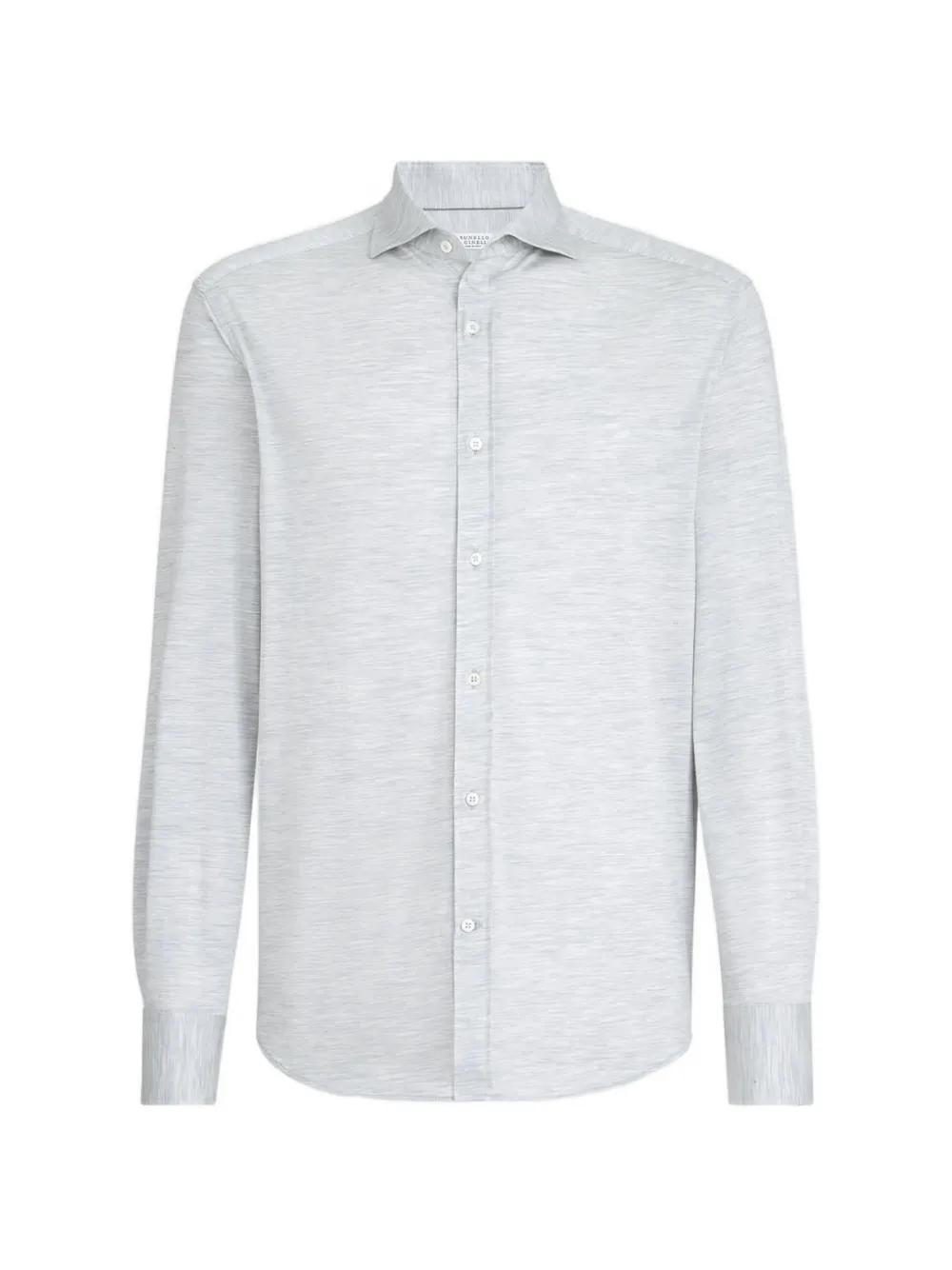 Brunello Cucinelli Camicia in jersey di seta misto cotone - Grigio