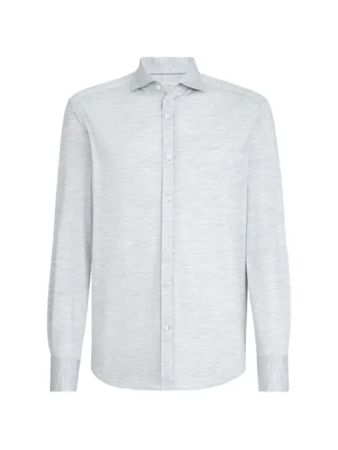 Brunello Cucinelli silk and cotton jersey shirt with spread collar