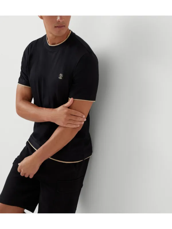 Brunello Cucinelli layered-detail T-shirt | Black | FARFETCH