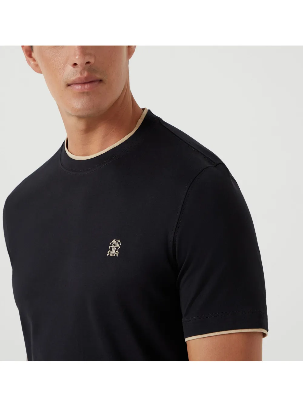 Brunello Cucinelli T-shirt met gelaagd detail Zwart