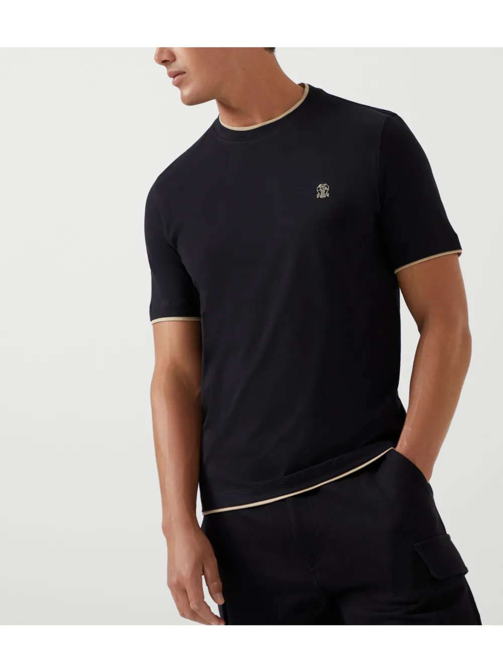 Brunello Cucinelli T-shirt met gelaagd detail Zwart