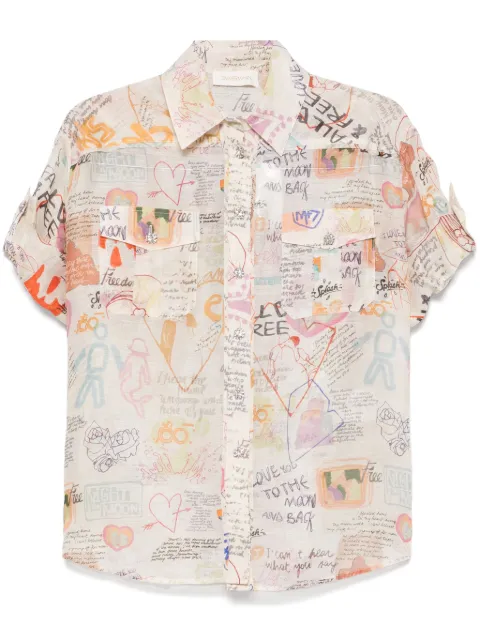 ZIMMERMANN camisa con mangas enrolladas