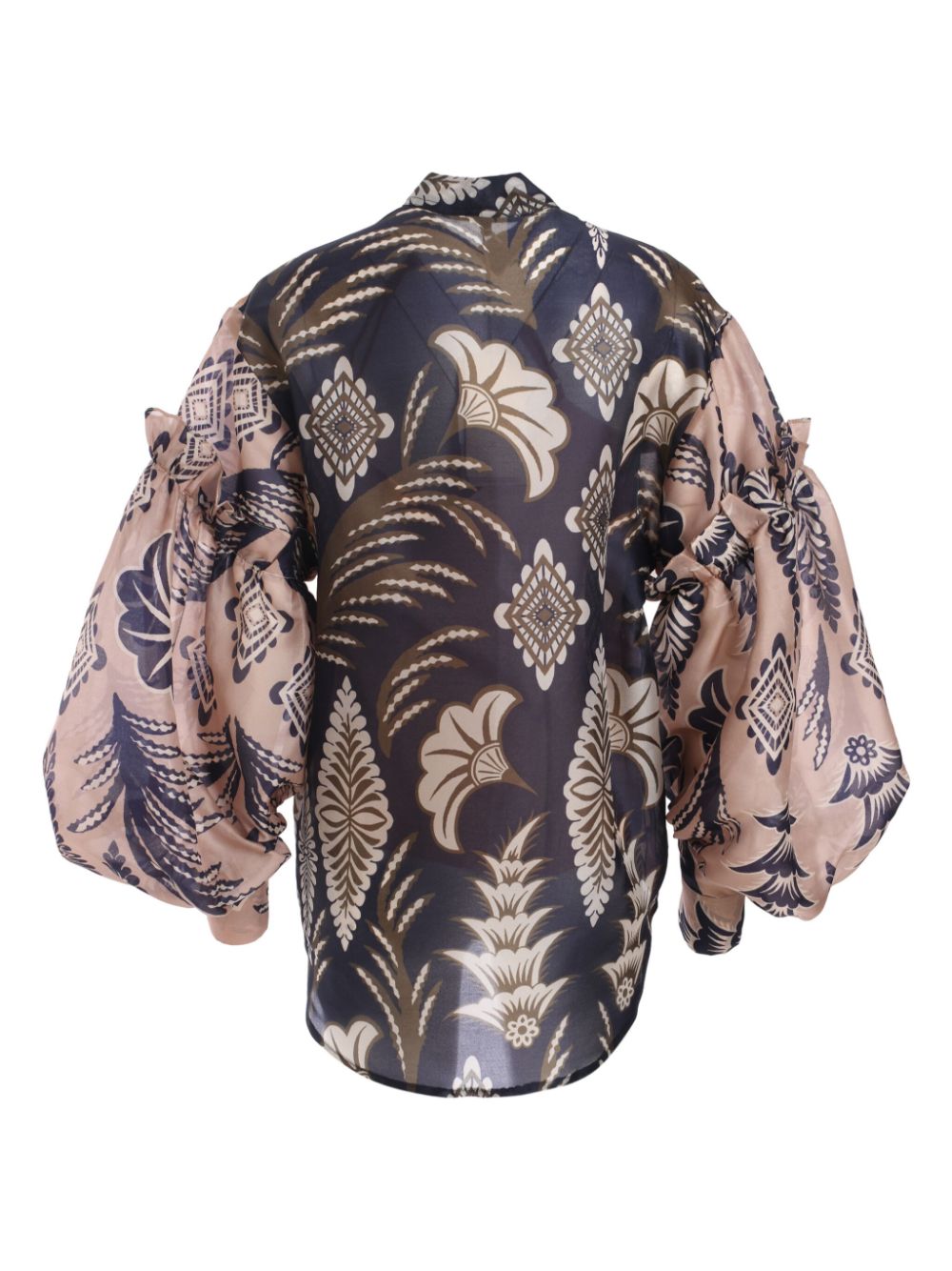 Biyan printed organza shirt - Beige