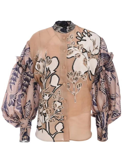 Biyan printed organza shirt