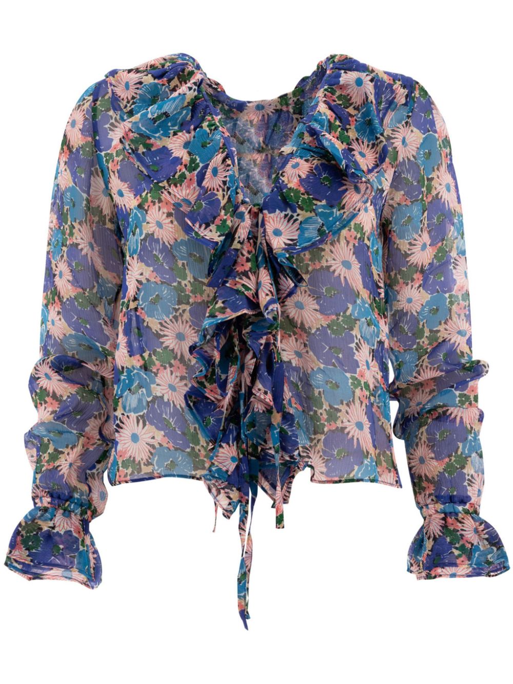 floral-print blouse