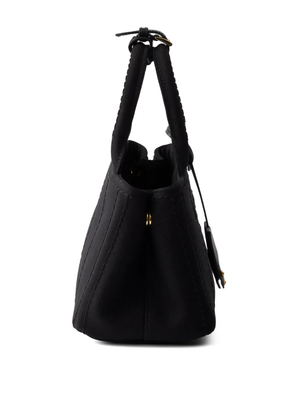Prada Kleine Handtasche Aus Baumwoll-canvas In Black