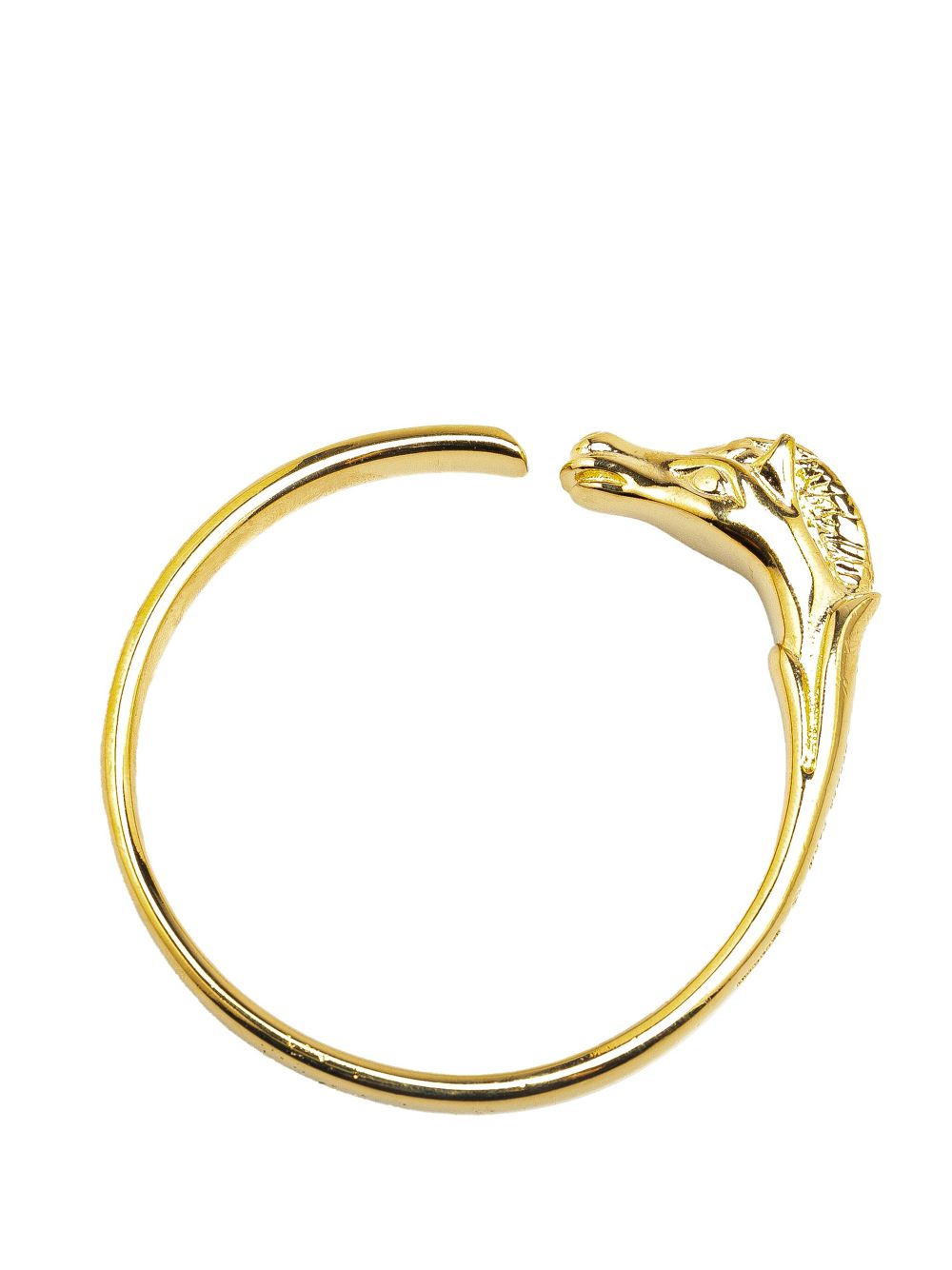 Hermes 1990-2024 Gold Plated Tete de Cheval Horse Bangle costume bracelet Women