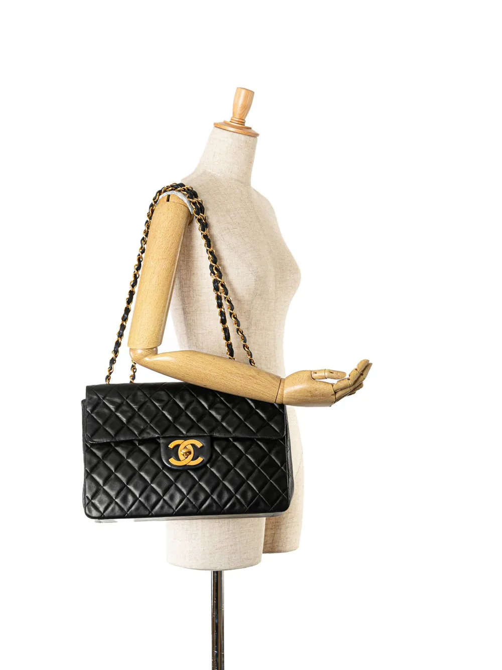 Cheap HOT SALE CHANEL 1994-1996 Maxi XL Classic Lambskin Single Flap shoulder bag Women