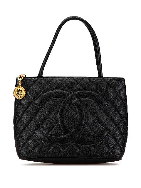 Cheap HOT SALE CHANEL 2002-2003 Caviar Medallion tote bag Women