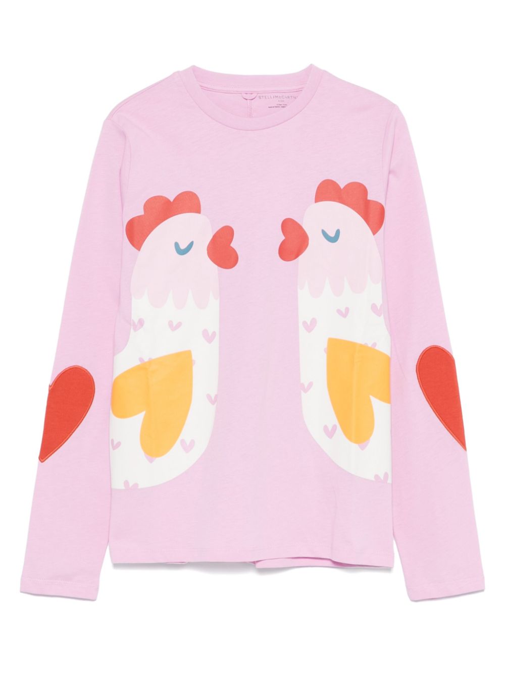 Stella McCartney Kids chicken-print T-shirt - Pink