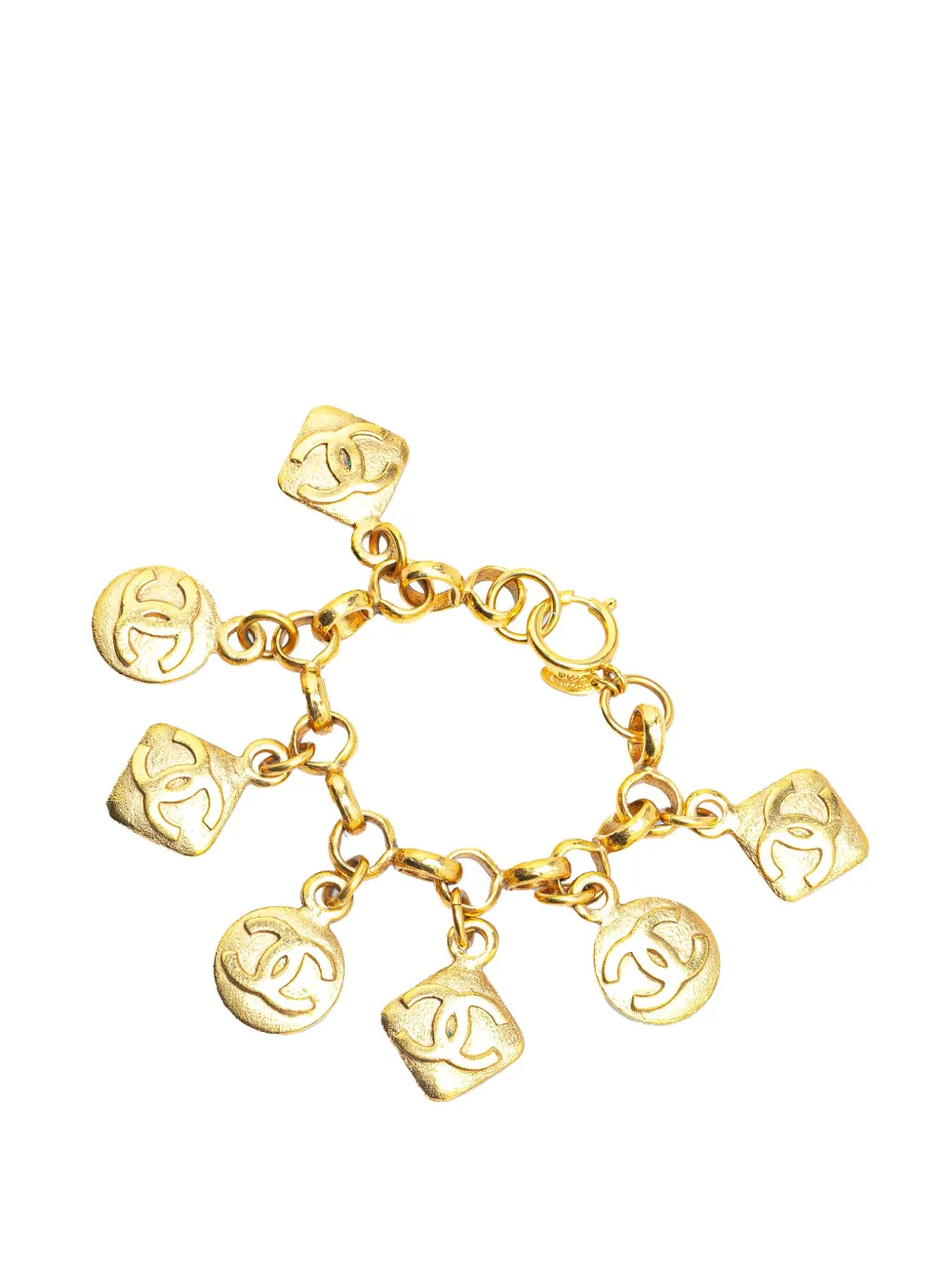 CHANEL Pre-Owned 2009 Gold Plated CC Multi Charms Chain costume bracelet - Goud