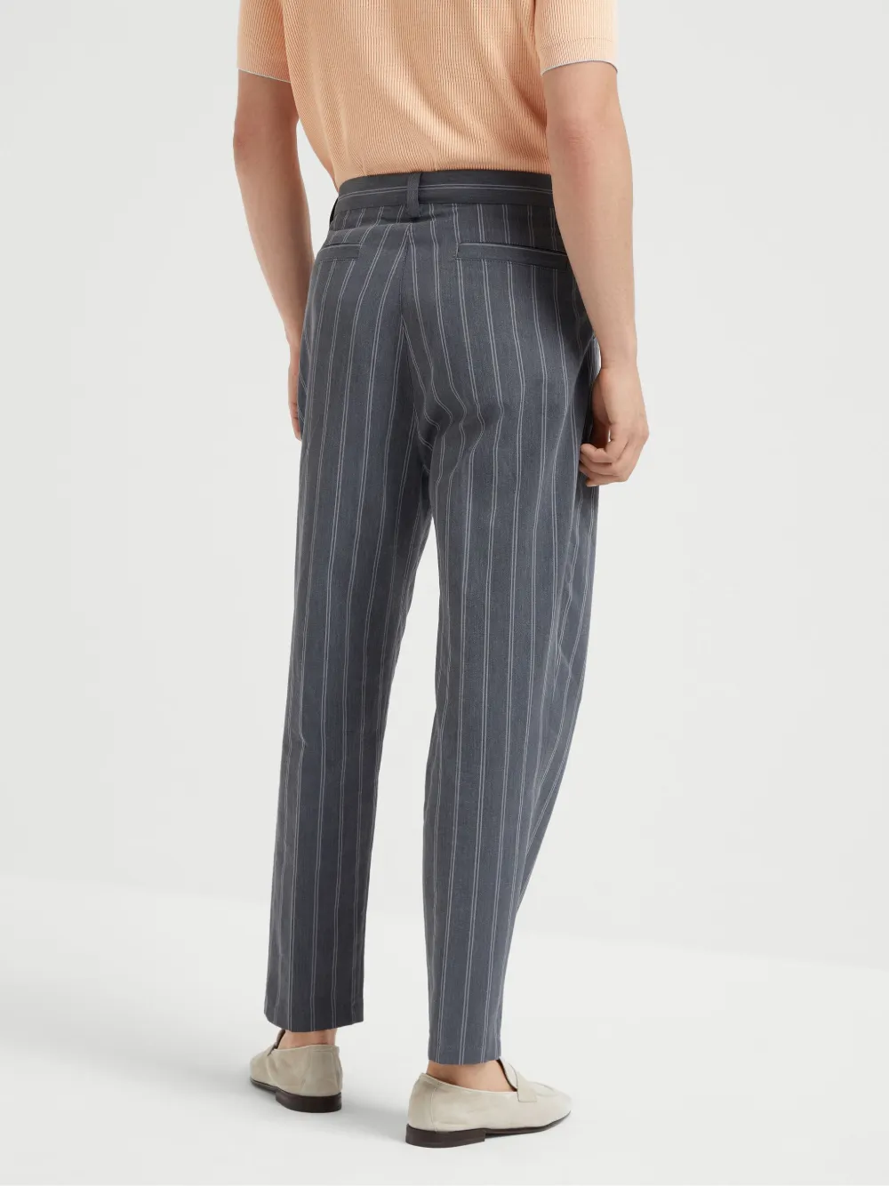 Brunello Cucinelli Gestreepte broek Grijs