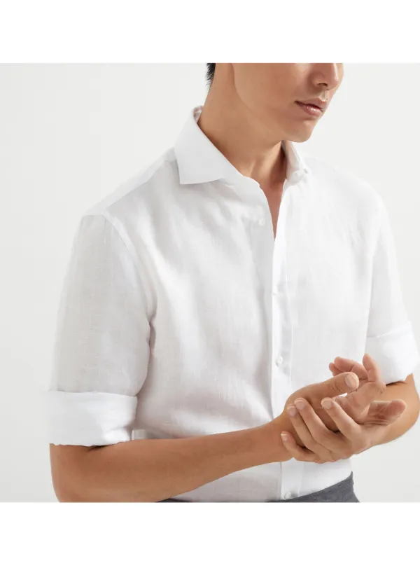 Brunello Cucinelli Camisa De Linho Eco | Branco | FARFETCH BR