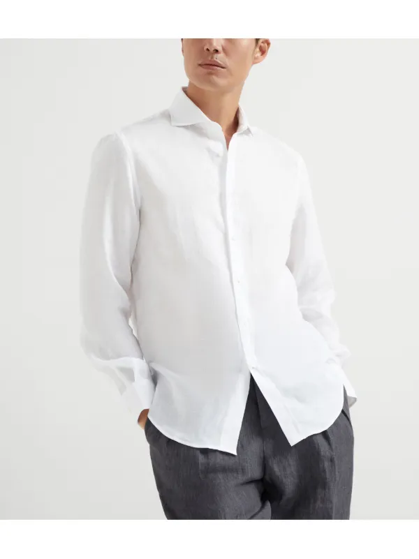 Brunello Cucinelli Camisa De Linho Eco | Branco | FARFETCH BR