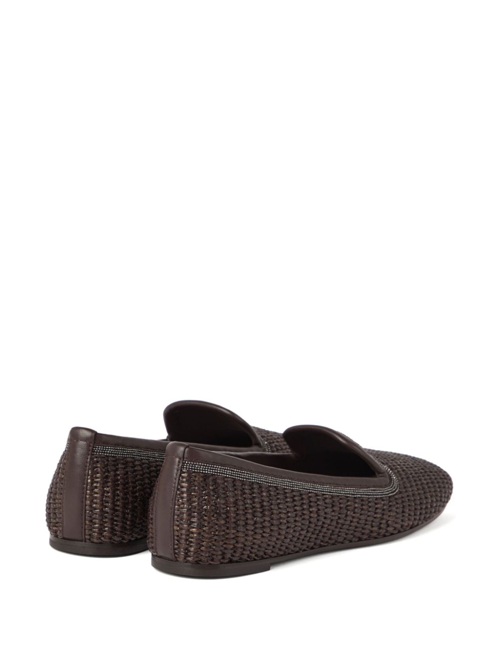 Brunello Cucinelli Geweven slippers Bruin