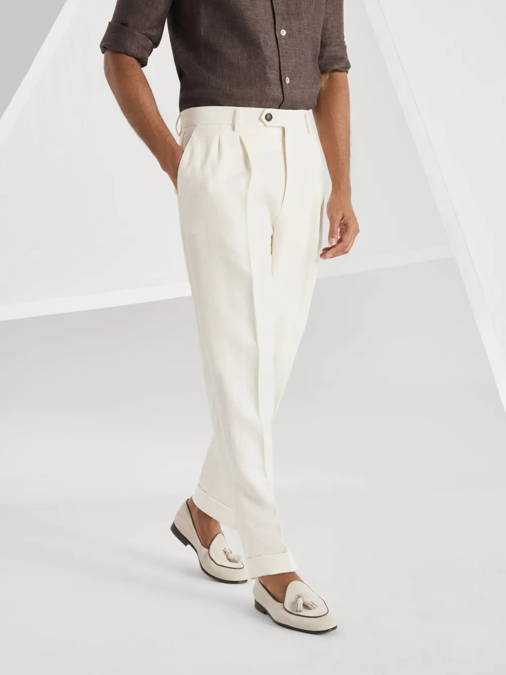 Brunello Cucinelli Twill broek Wit